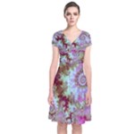 Raspberry Lime Delighraspberry Lime Delight, Abstract Ferris Wheel Short Sleeve Front Wrap Dress Raspberry Lime Delighraspberry Lime Delight, Abstract Ferris Wheel Short Sleeve Front Wrap Dress