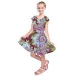 Raspberry Lime Delighraspberry Lime Delight, Abstract Ferris Wheel Kids  Short Sleeve Dress