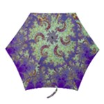 Sea Shell Spiral, Abstract Violet Cyan Stars Mini Folding Umbrellas Sea Shell Spiral, Abstract Violet Cyan Stars Mini Folding Umbrellas