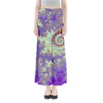 Sea Shell Spiral, Abstract Violet Cyan Stars Maxi Skirts Sea Shell Spiral, Abstract Violet Cyan Stars Maxi Skirts