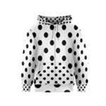Polka Dots - Black on White Kid s Zipper Hoodie