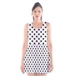 Polka Dots - Black on White Scoop Neck Skater Dress