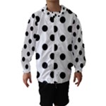 Polka Dots - Black on White Hooded Wind Breaker (Kids)