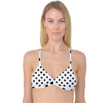 Polka Dots - Black on White Reversible Tri Bikini Top
