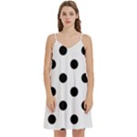 Polka Dots - Black on White Women s Reversible Sports Bra with Border
