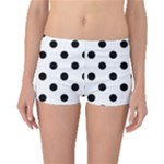 Polka Dots - Black on White Boyleg Bikini Bottoms