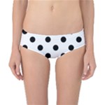 Polka Dots - Black on White Classic Bikini Bottoms
