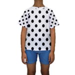 Polka Dots - Black on White Kid s Short Sleeve Swimwear