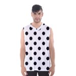Polka Dots - Black on White Men s Basketball Tank Top