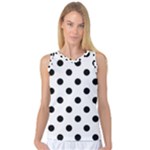 Polka Dots - Black on White Women s Basketball Tank Top