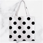 Polka Dots - Black on White Zipper Grocery Tote Bag
