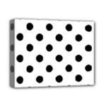 Polka Dots - Black on White Deluxe Canvas 14  x 11  (Stretched)