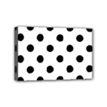 Polka Dots - Black on White Mini Canvas 6  x 4  (Stretched)
