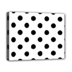 Polka Dots - Black on White Canvas 10  x 8  (Stretched)