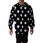 Polka Dots - White on Black Hooded Wind Breaker (Kids)