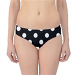 Polka Dots - White on Black Hipster Bikini Bottoms