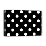 Polka Dots - White on Black Deluxe Canvas 18  x 12  (Stretched)