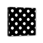Polka Dots - White on Black Mini Canvas 4  x 4  (Stretched)