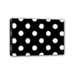 Polka Dots - White on Black Mini Canvas 6  x 4  (Stretched)