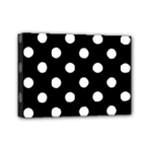 Polka Dots - White on Black Mini Canvas 7  x 5  (Stretched)