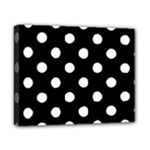 Polka Dots - White on Black Canvas 10  x 8  (Stretched)