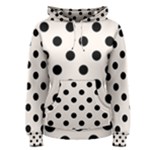 Polka Dots - Black on Seashell Women s Pullover Hoodie