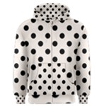 Polka Dots - Black on Seashell Men s Zipper Hoodie