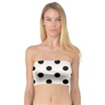 Polka Dots - Black on Seashell Bandeau Top