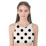 Polka Dots - Black on Seashell Tank Bikini Top