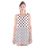 Polka Dots - Black on Seashell Scoop Neck Skater Dress