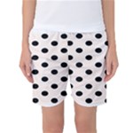 Polka Dots - Black on Seashell Women s Basketball Shorts