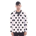 Polka Dots - Black on Seashell Hooded Wind Breaker (Men)