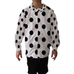 Polka Dots - Black on Seashell Hooded Wind Breaker (Kids)