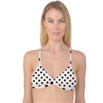 Polka Dots - Black on Seashell Reversible Tri Bikini Top