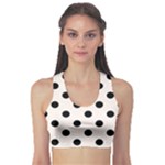 Polka Dots - Black on Seashell Women s Sports Bra