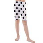 Polka Dots - Black on Seashell Kid s Mid Length Swim Shorts