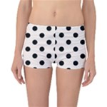 Polka Dots - Black on Seashell Reversible Boyleg Bikini Bottoms