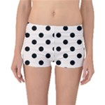 Polka Dots - Black on Seashell Boyleg Bikini Bottoms