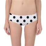 Polka Dots - Black on Seashell Classic Bikini Bottoms