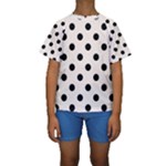 Polka Dots - Black on Seashell Kid s Short Sleeve Swimwear