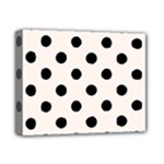 Polka Dots - Black on Seashell Deluxe Canvas 14  x 11  (Stretched)