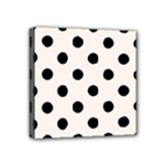 Polka Dots - Black on Seashell Mini Canvas 4  x 4  (Stretched)