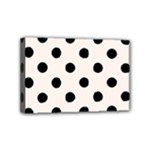 Polka Dots - Black on Seashell Mini Canvas 6  x 4  (Stretched)