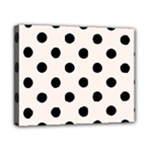 Polka Dots - Black on Seashell Canvas 10  x 8  (Stretched)