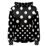 Polka Dots - Seashell on Black Women s Pullover Hoodie