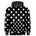 Polka Dots - Seashell on Black Men s Zipper Hoodie