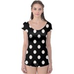 Polka Dots - Seashell on Black Boyleg Leotard (Ladies)