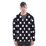 Polka Dots - Seashell on Black Hooded Wind Breaker (Men)