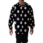 Polka Dots - Seashell on Black Hooded Wind Breaker (Kids)