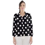 Polka Dots - Seashell on Black Wind Breaker (Women)